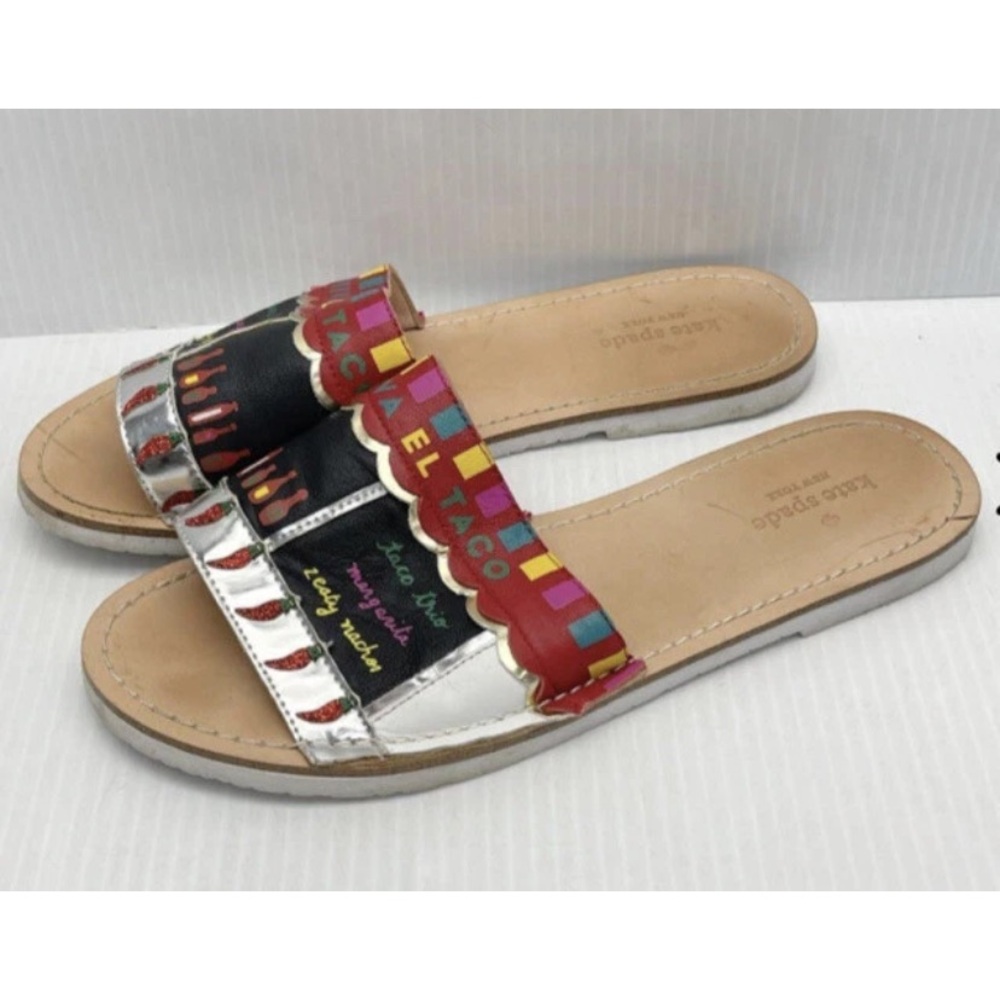 Kate Spade New York VIVA EL TACO TRUCK  Slides EUC size 8 RARE! - Picture 2 of 9